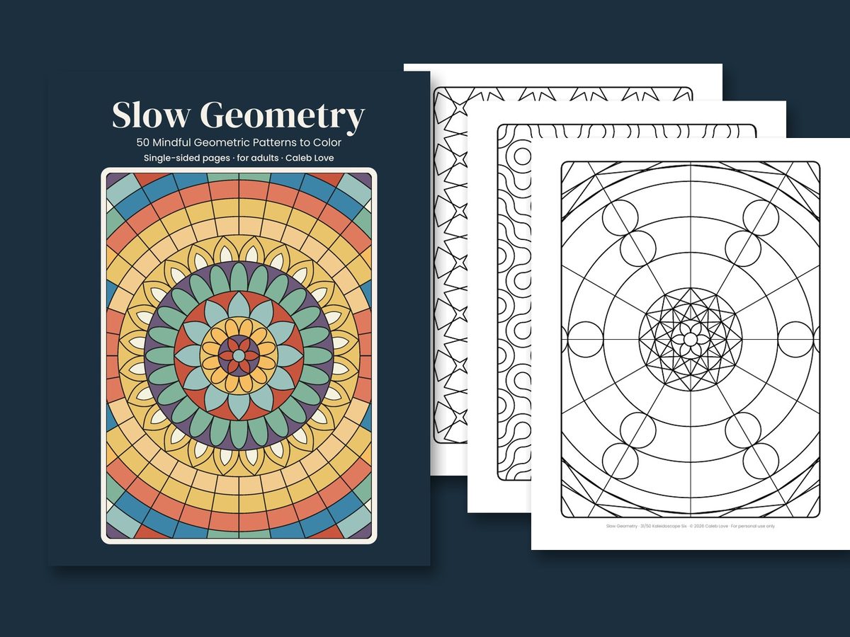 Slow Geometry cover and sample pages.